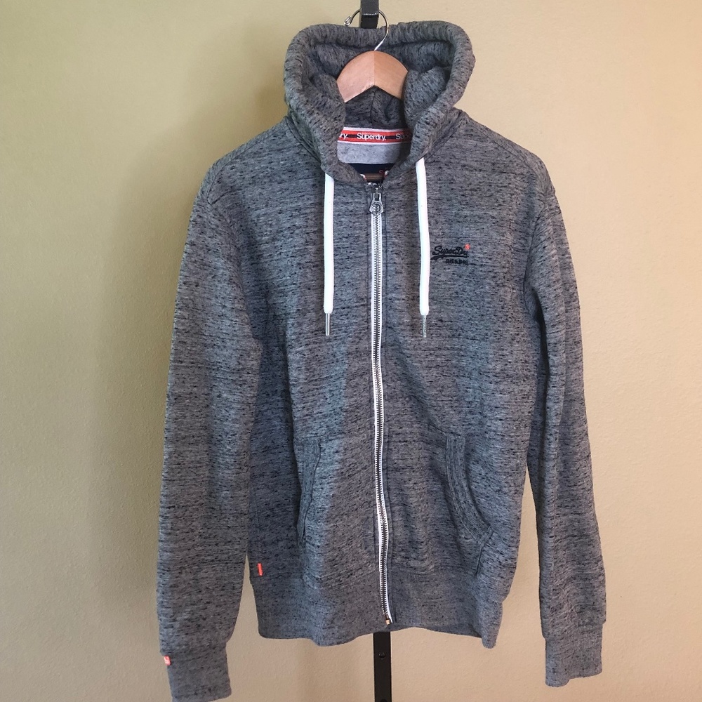 Superdry Orange Label Zip Hoodie, Grey, Small